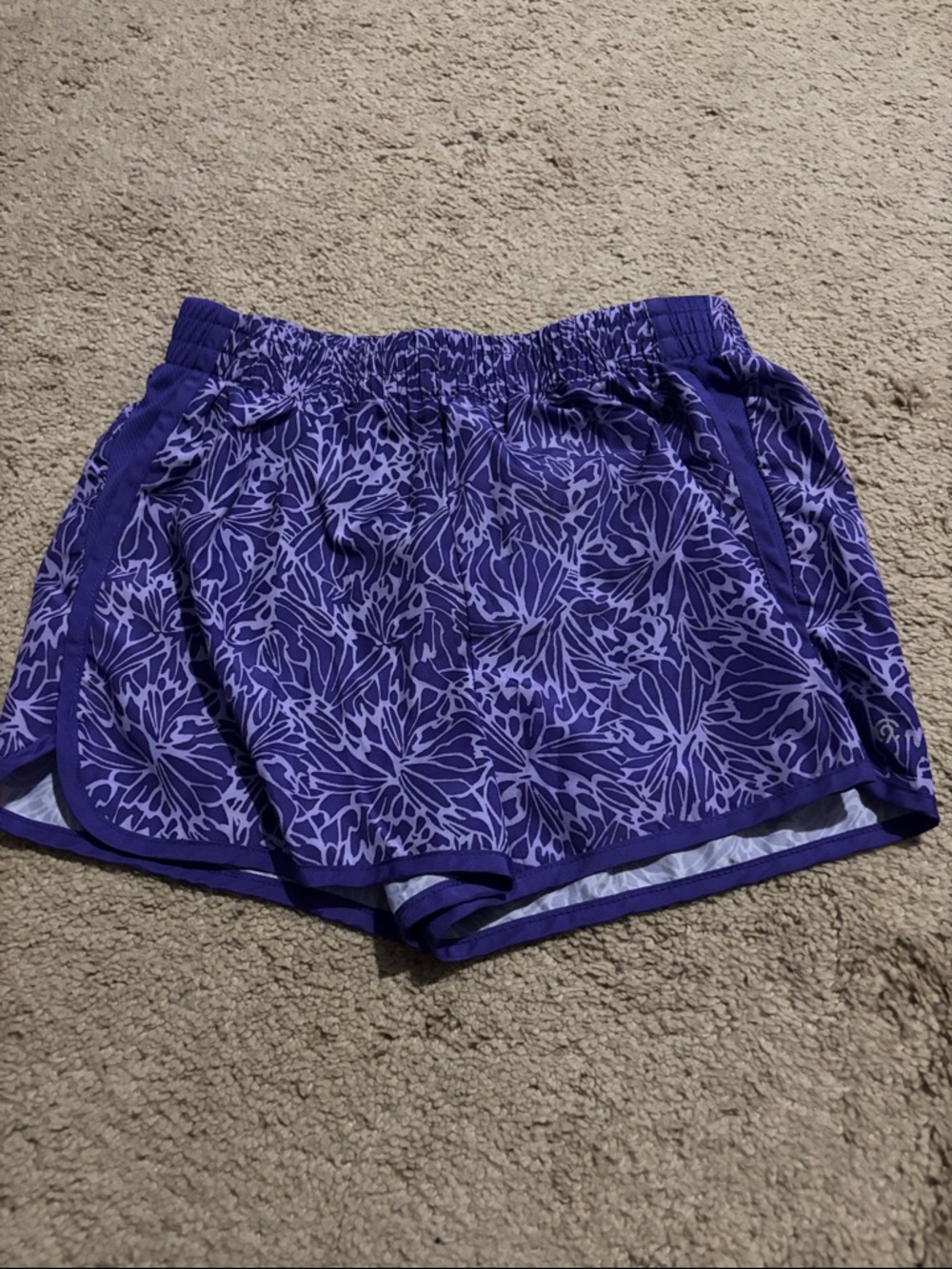 Champion Purple Floral Print Athletic Shorts